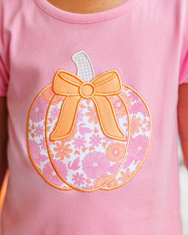 Pumpkin Petals Applique Ruffle Short Set