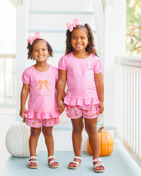 Pumpkin Petals Ruffle Short Set