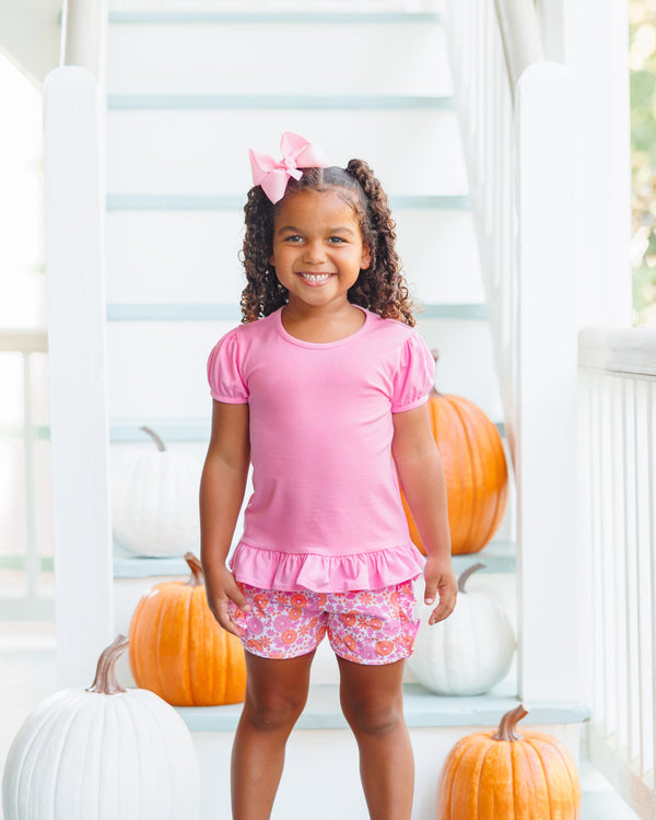 Pumpkin Petals Ruffle Short Set