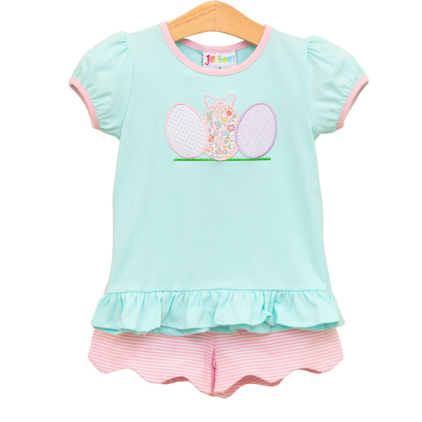 Egg Hunt Scallop Short Set