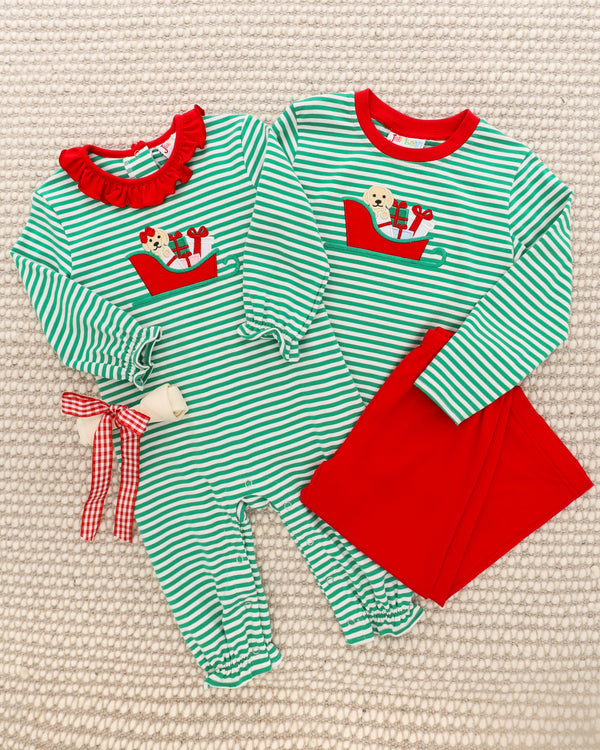 Santa Paws Ruffle Romper