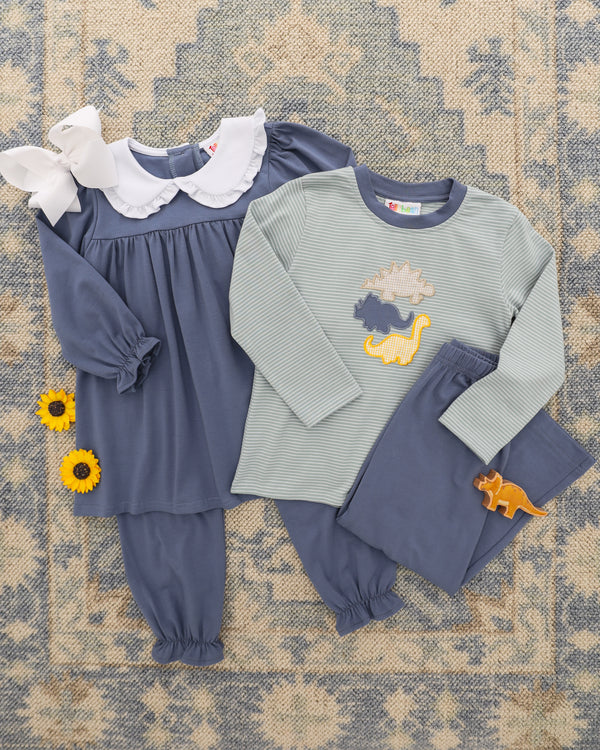 Catherine Bloomer Pant Set - Dusty Blue