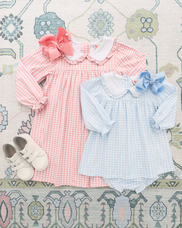 Catherine Diaper Set - Light Blue Gingham