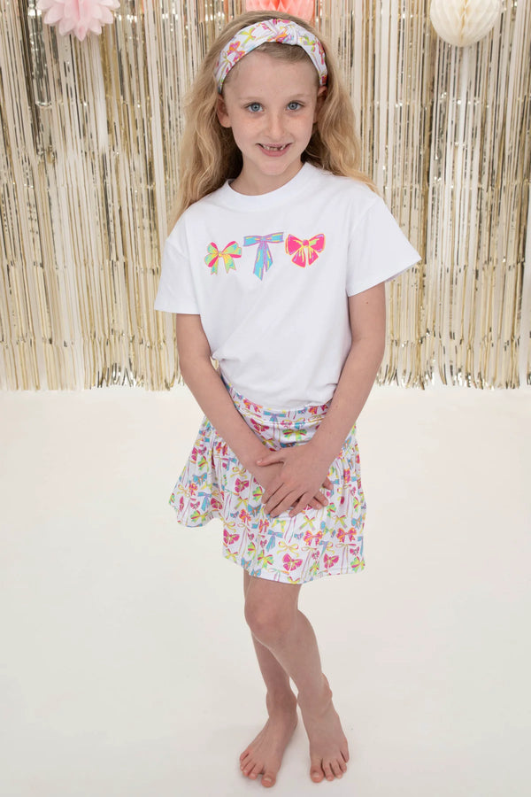 Neon Bows Boxy T- White