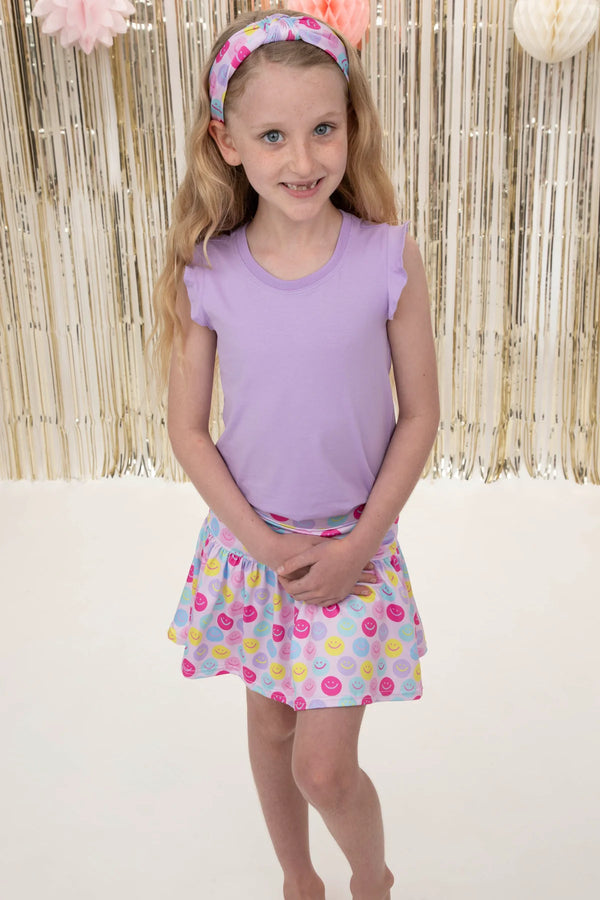 Good Day Smiley Gathered Skort