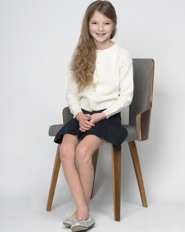 Cotton Cashmere Cardigan- Ivory