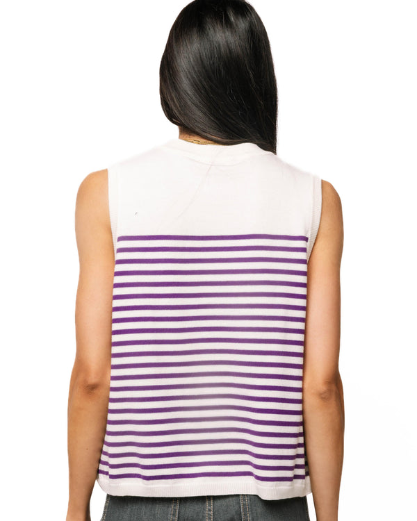 Licensed LSU Mascot Striped Knit Tank