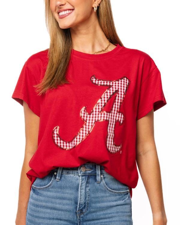 Licensed Bama Gingham Mascot Tee