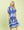 Two Tone Border Print Dress- Cobalt