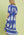 Two Tone Border Print Dress- Cobalt