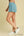 Round Neck French Terry Short Set- Dusty Blue