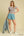 Round Neck French Terry Short Set- Dusty Blue