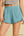 Round Neck French Terry Short Set- Dusty Blue