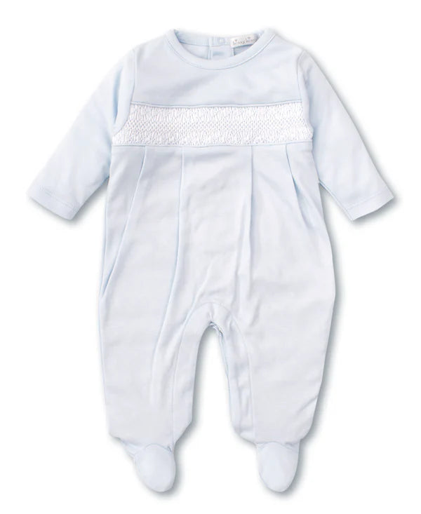 Hand Smocked Charmed Footie- Blue