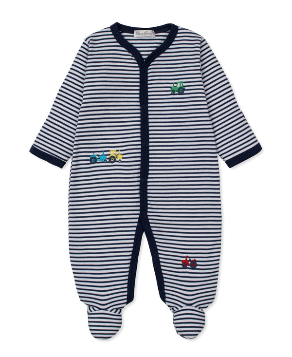 Trusty Tractors Stripe Footie