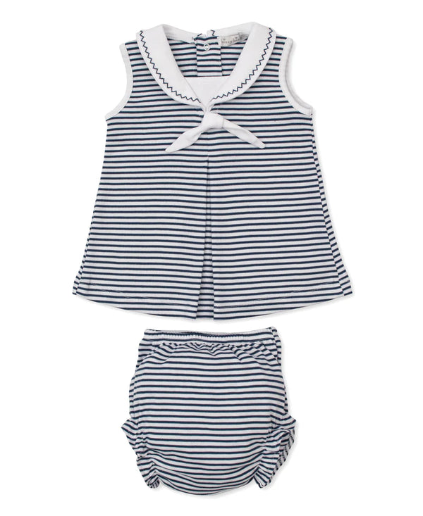 Navy Stripe Dress Set
