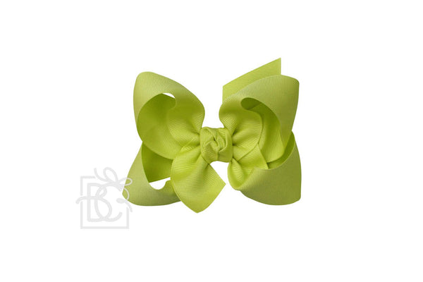 Grosgrain Bow On Clip- Kiwi