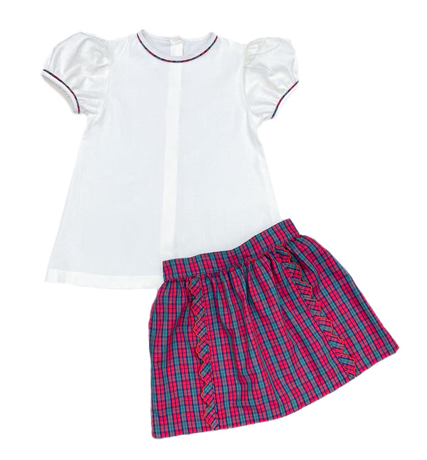 Kate Skirt Set- Red Christmas Plaid