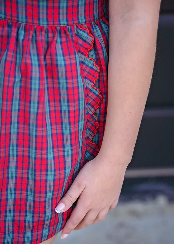 Kate Skirt Set- Red Christmas Plaid
