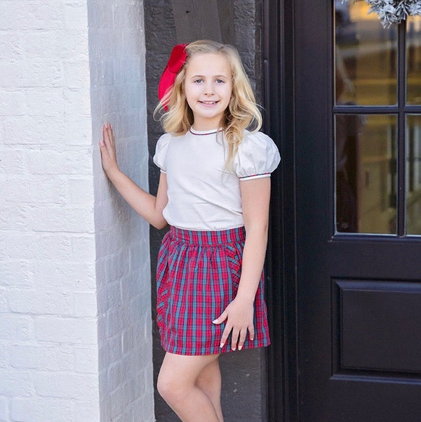 Kate Skirt Set- Red Christmas Plaid