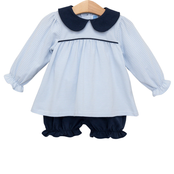 Katherine Bloomer Set- Light Blue Stripe/Navy