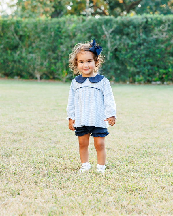 Katherine Bloomer Set- Light Blue Stripe/Navy