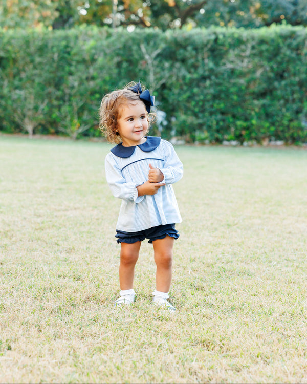Katherine Bloomer Set- Light Blue Stripe/Navy