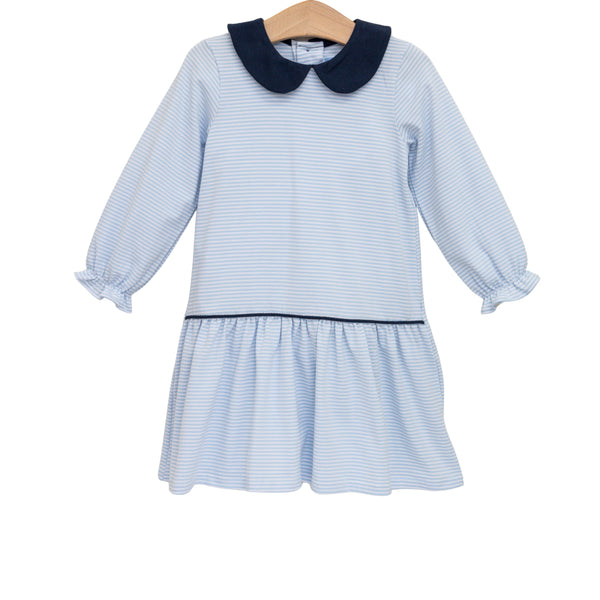 Katherine Dress- Light Blue Stripe/Navy