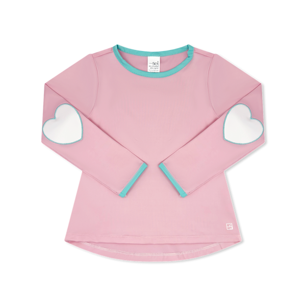 Kylie LS Tee- Cotton Candy Pink, Totally Turquoise