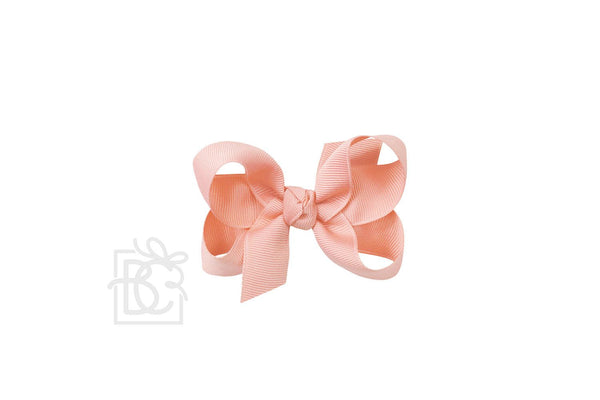 Grosgrain Bow On Clip- Light Coral