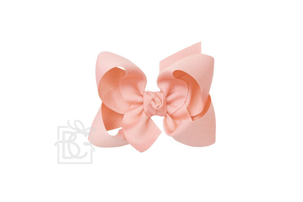 Grosgrain Bow On Clip- Light Coral