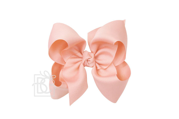 Grosgrain Bow On Clip- Light Coral