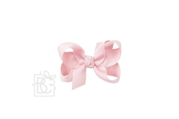 Grosgrain Bow On Clip- Light Pink