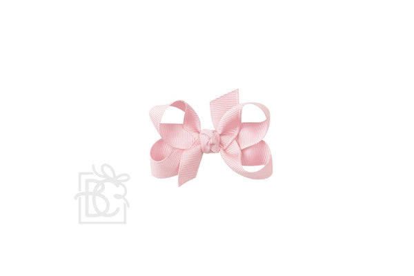 Grosgrain Bow On Clip- Light Pink