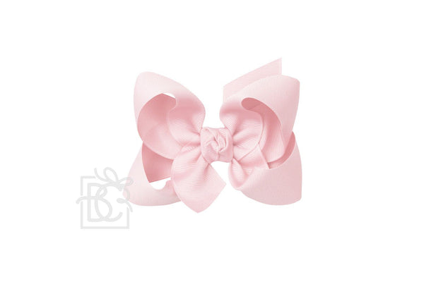 Grosgrain Bow On Clip- Light Pink