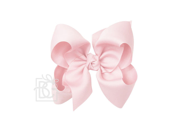 Grosgrain Bow On Clip- Light Pink