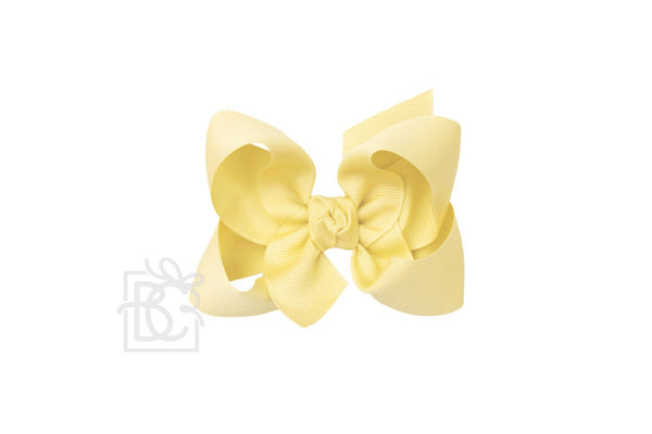 Grosgrain Bow On Clip- Light Yellow