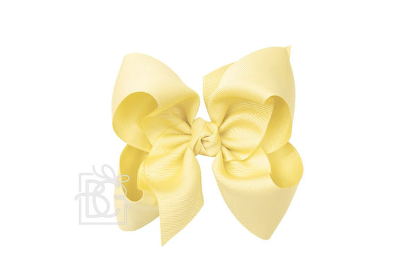 Grosgrain Bow On Clip- Light Yellow