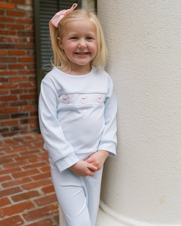 Lagniappe Play Set- Louisville Light Blue Ministripe- Santa