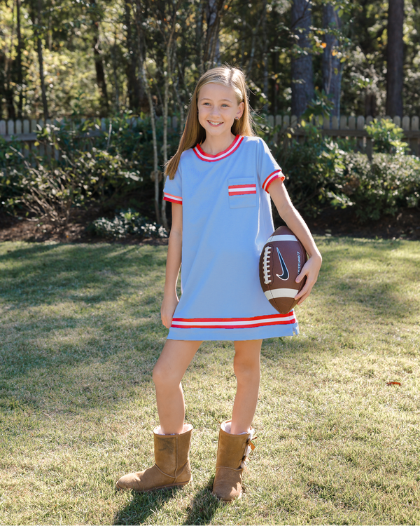 Landry Dress- Game Day Light Blue 10