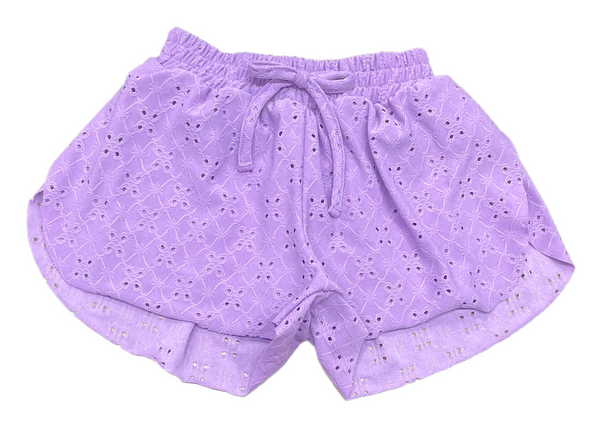 Lavender Eyelet Butterfly Shorts