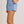Waist Tie Check Shorts- Blue