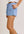 Waist Tie Check Shorts- Blue