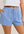 Waist Tie Check Shorts- Blue