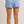 Waist Tie Check Shorts- Blue
