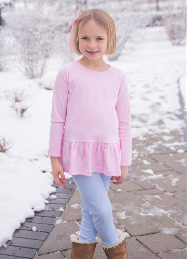 Light Blue Scalloped Leggings