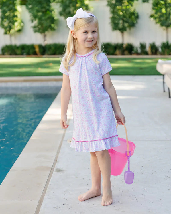 Camden Dress- Sandcastles Pink