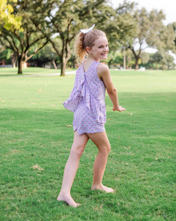 Poppy Sleeveless Short Set- Bunting Floral