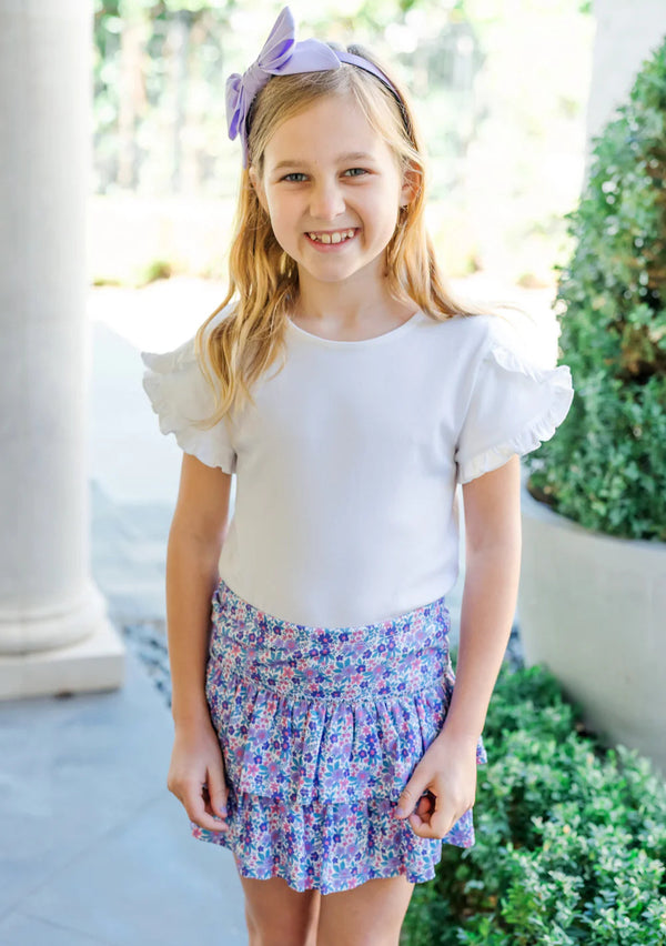 Maggie Tiered Skirt- Blackberry Floral