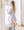 Light Pink/Blue Stripe A-Line Scallop Dress